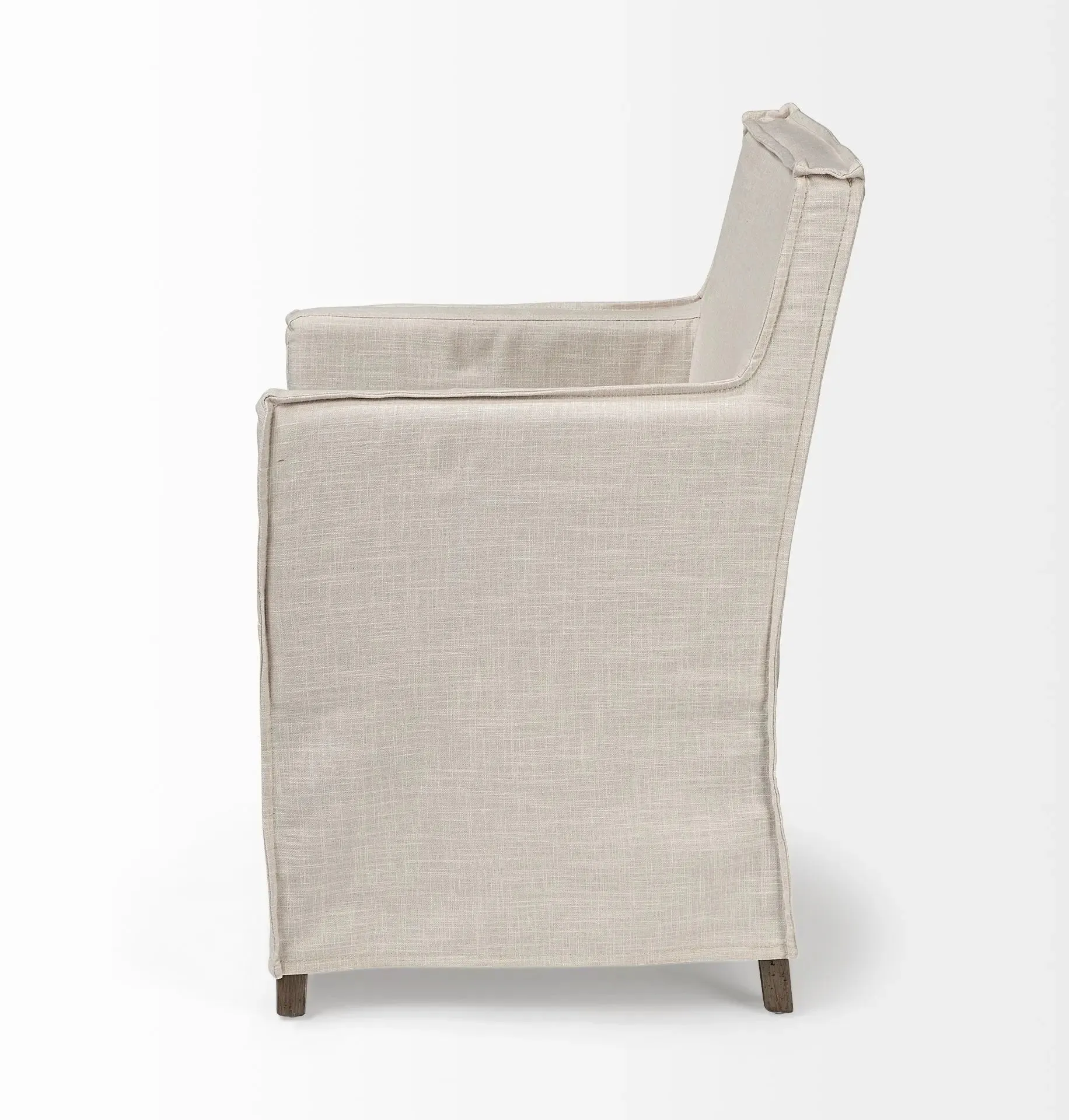 New Mercana Elbert Dining Chair (II - Cream Fabric Slip-Cover Brown Solid Wood Frame) Retails $799 