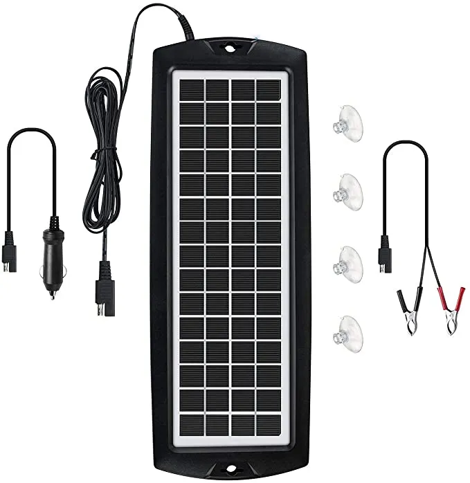 New Sunway Solar Car Battery Trickle Charger & Maintainer 5W Solar Panel Power 12V Charger kit Portable Waterproof for Automotive RV Marine Boat Truck Motorcycle Trailer Tractor Powersports Snowmobiles