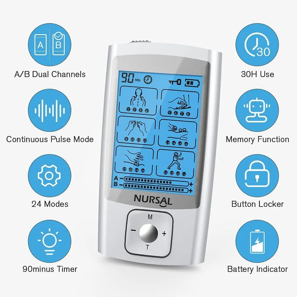 NURSAL 24 Modes Dual Channels EMS TENS Machine