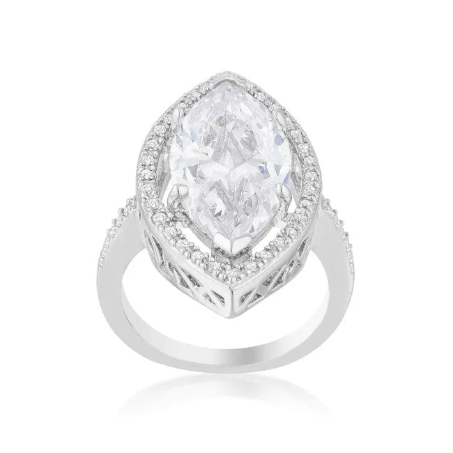 Ohara 10ct Marquise Solitaire Engagement Ring | 12ct