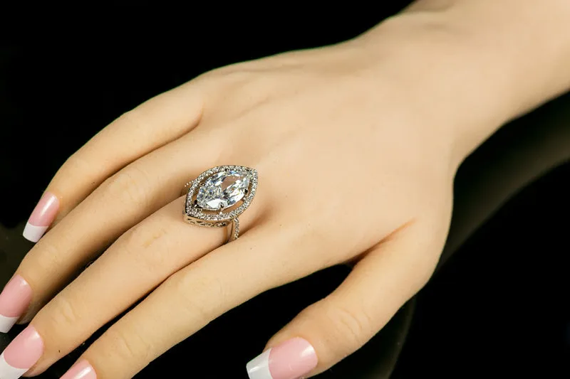 Ohara 10ct Marquise Solitaire Engagement Ring | 12ct