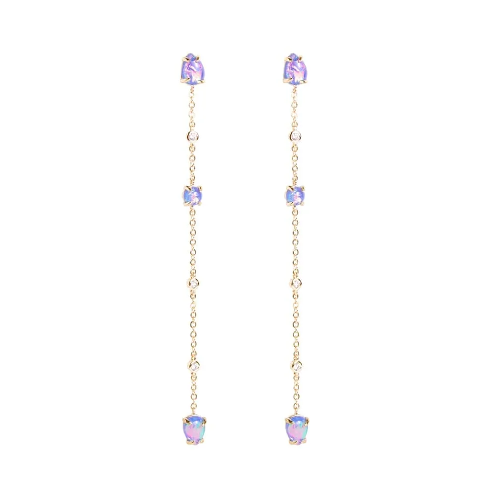 Ophelia Cascading Opal and Crystal Drop Earrings