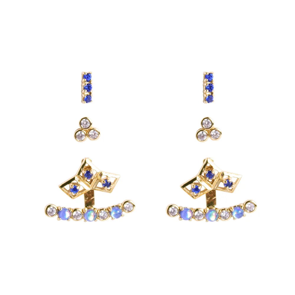 Ophelia Opal Stud and Jacket Earring Set
