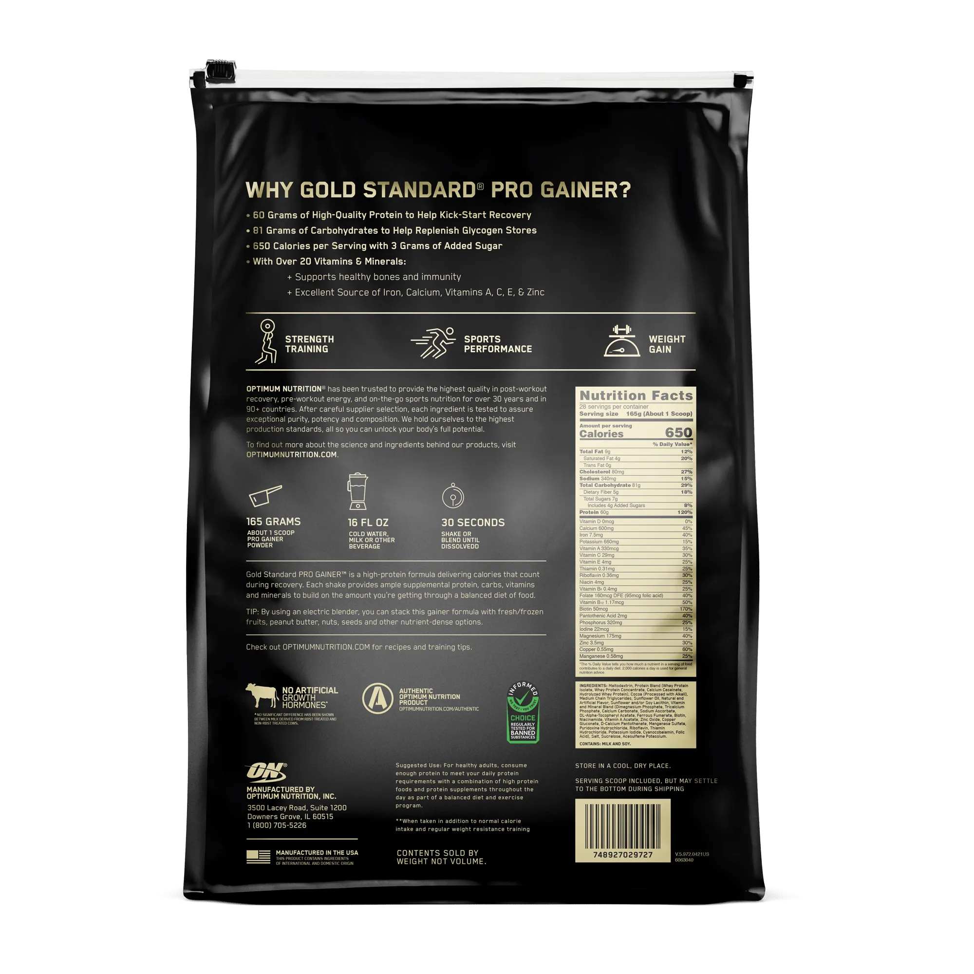Optimum Nutrition Gold Standard Pro Gainer Protein