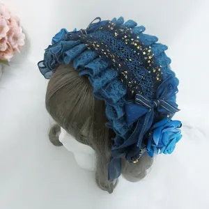 Original Gorgeous Lolita Rose Lace Hairband and Brooch S22670