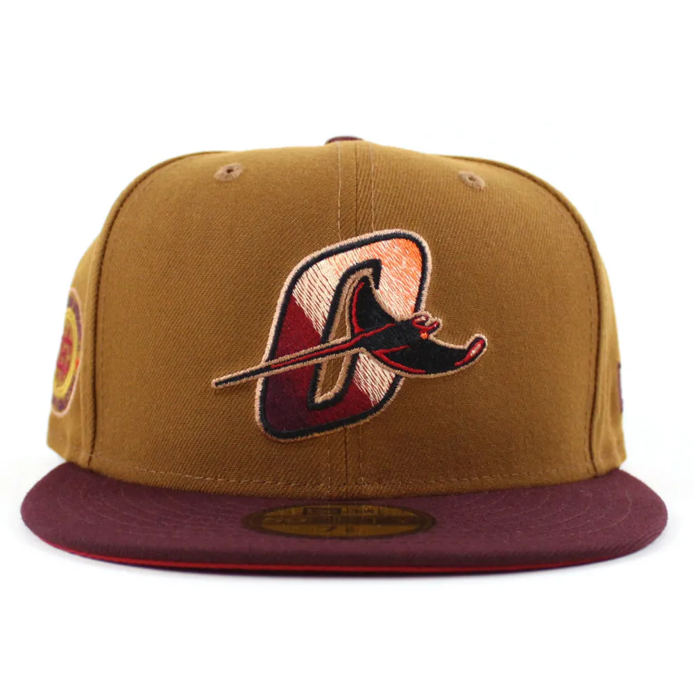 Orlando Rays HOMETOWN COLLECTION New Era 59Fifty Fitted Hat (TOASTED PEANUT MAROON PINOT RED UNDER Brim)