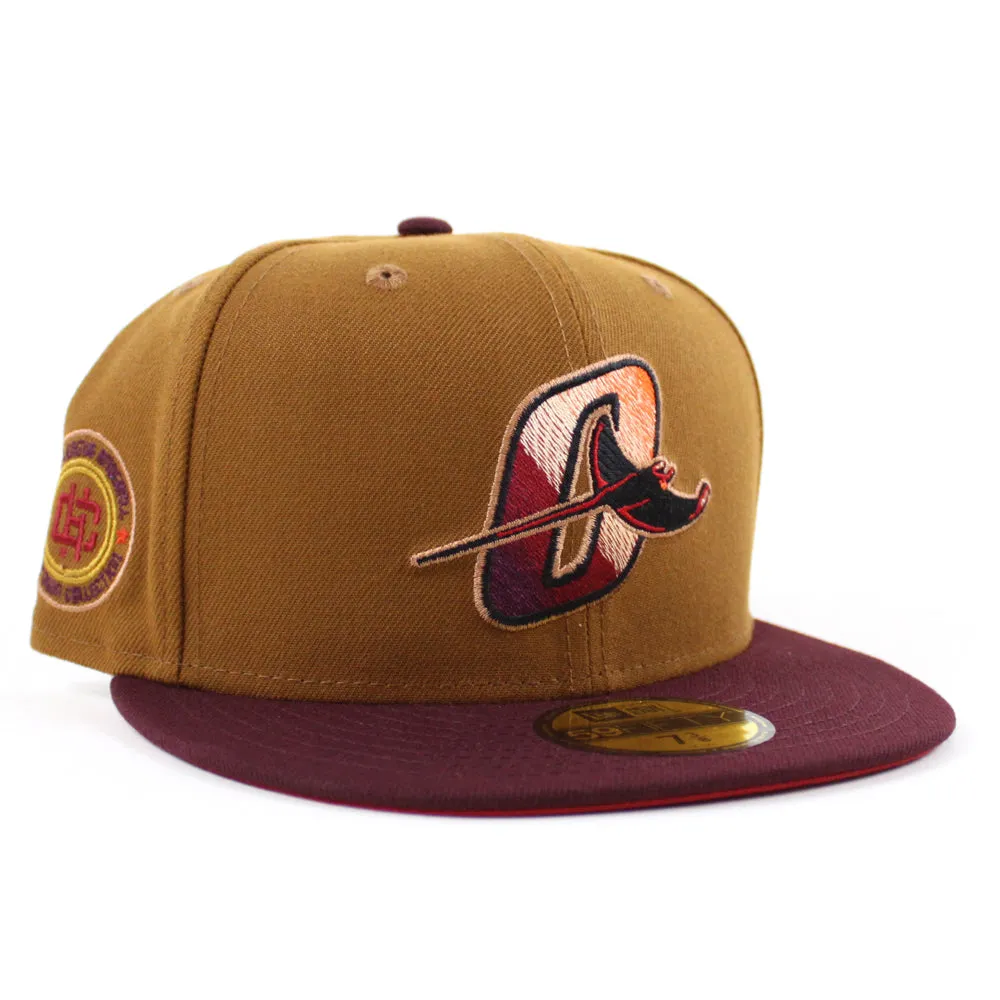 Orlando Rays HOMETOWN COLLECTION New Era 59Fifty Fitted Hat (TOASTED PEANUT MAROON PINOT RED UNDER Brim)