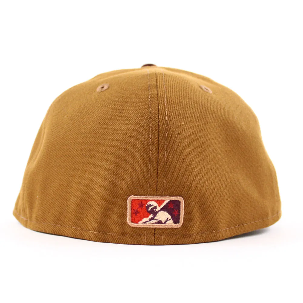 Orlando Rays HOMETOWN COLLECTION New Era 59Fifty Fitted Hat (TOASTED PEANUT MAROON PINOT RED UNDER Brim)