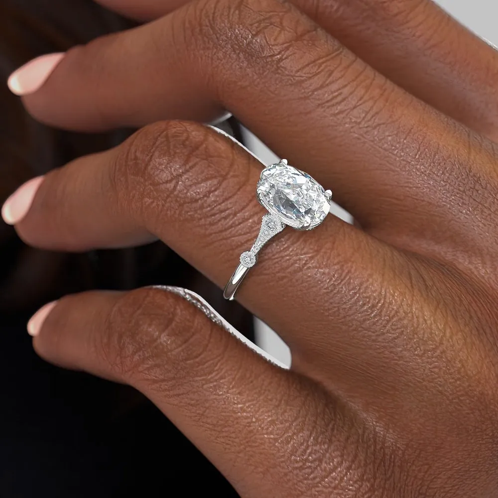 Oval Cut Moissanite Vintage Design