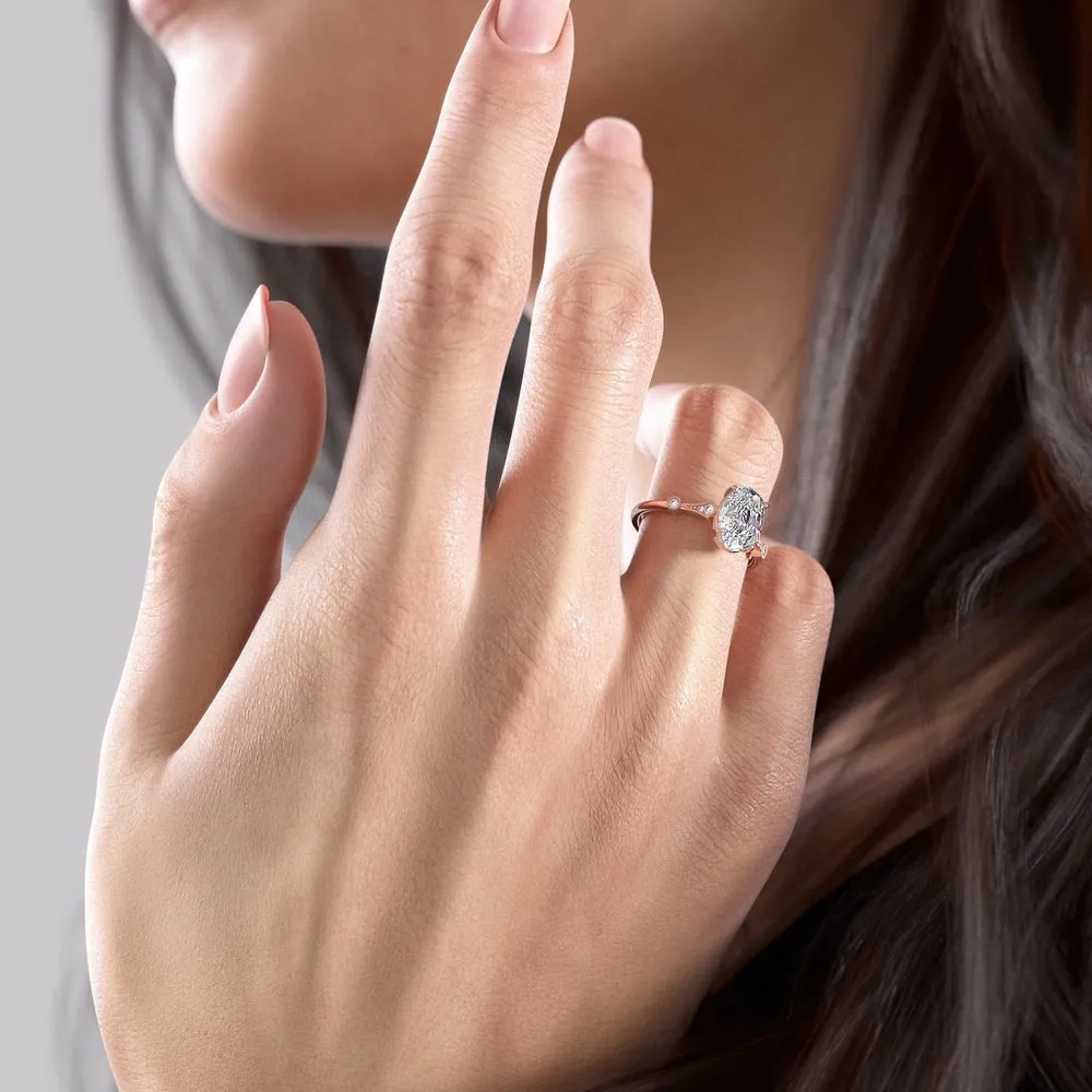 Oval Cut Moissanite Vintage Design