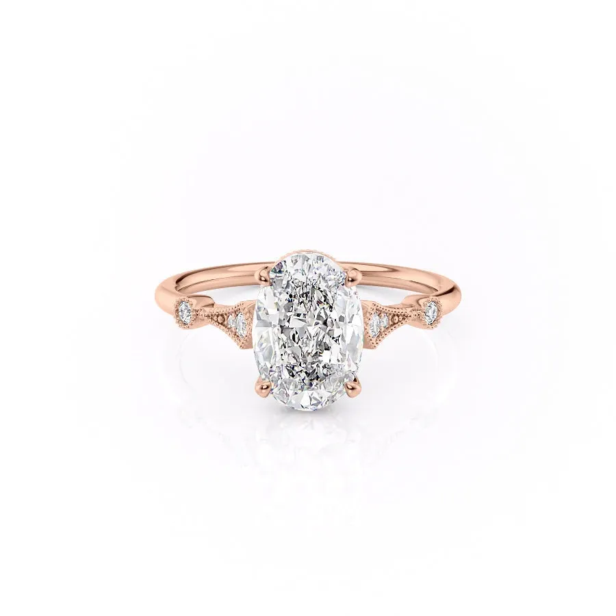 Oval Cut Moissanite Vintage Design