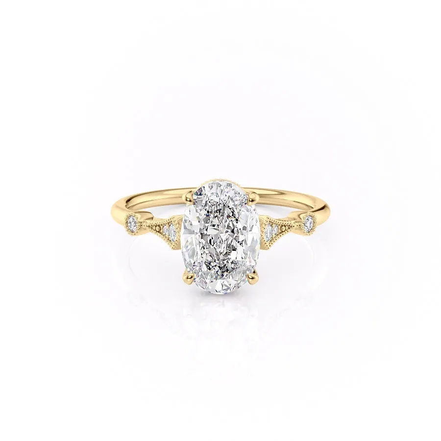 Oval Cut Moissanite Vintage Design