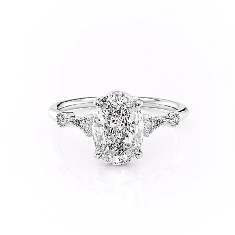 Oval Cut Moissanite Vintage Design