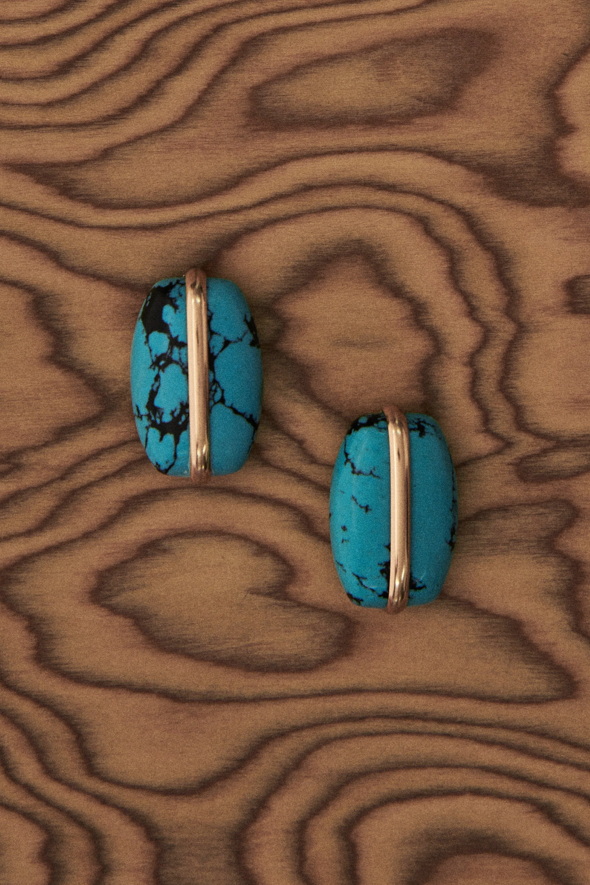 Oval Turquoise Stone Earrings