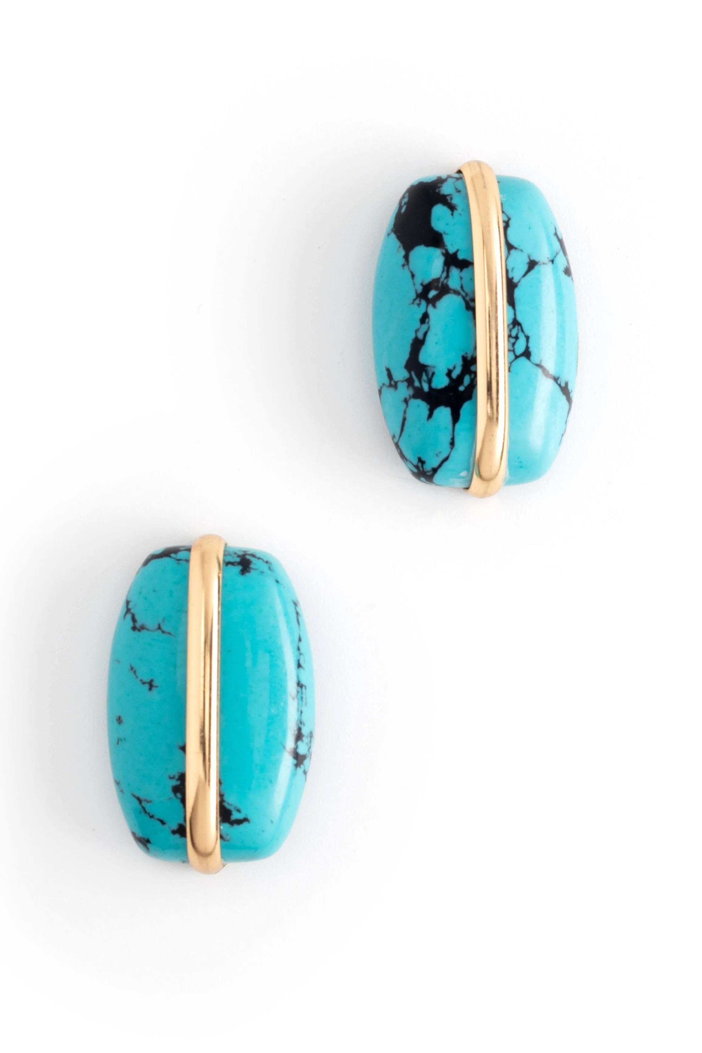Oval Turquoise Stone Earrings