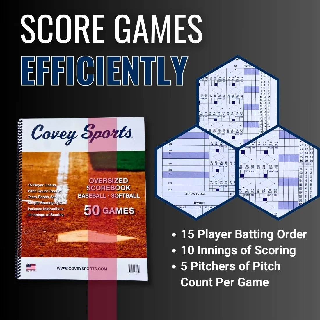 Oversized Baseball & Softball Scorebook (50 Games)
