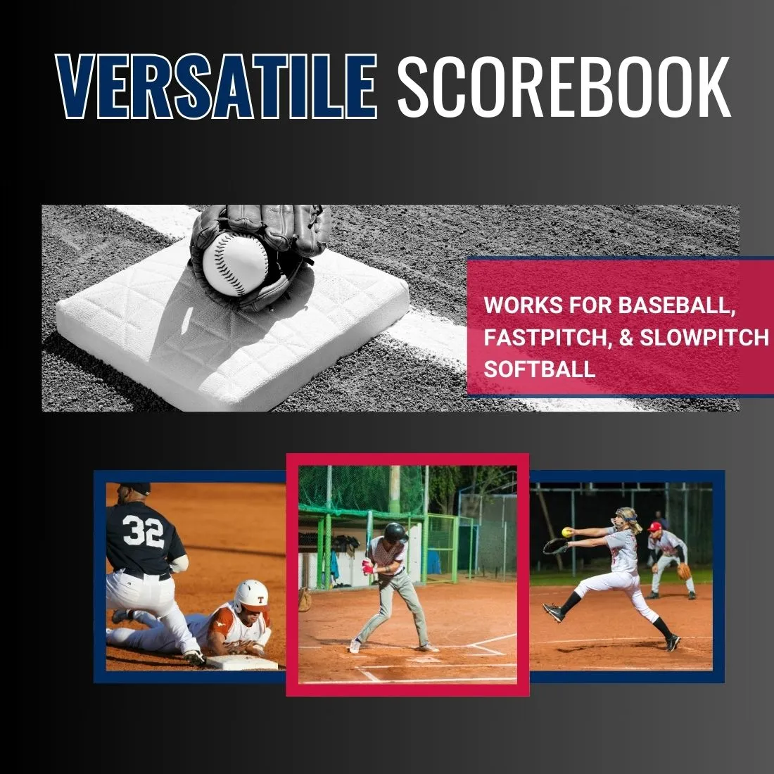 Oversized Baseball & Softball Scorebook (50 Games)