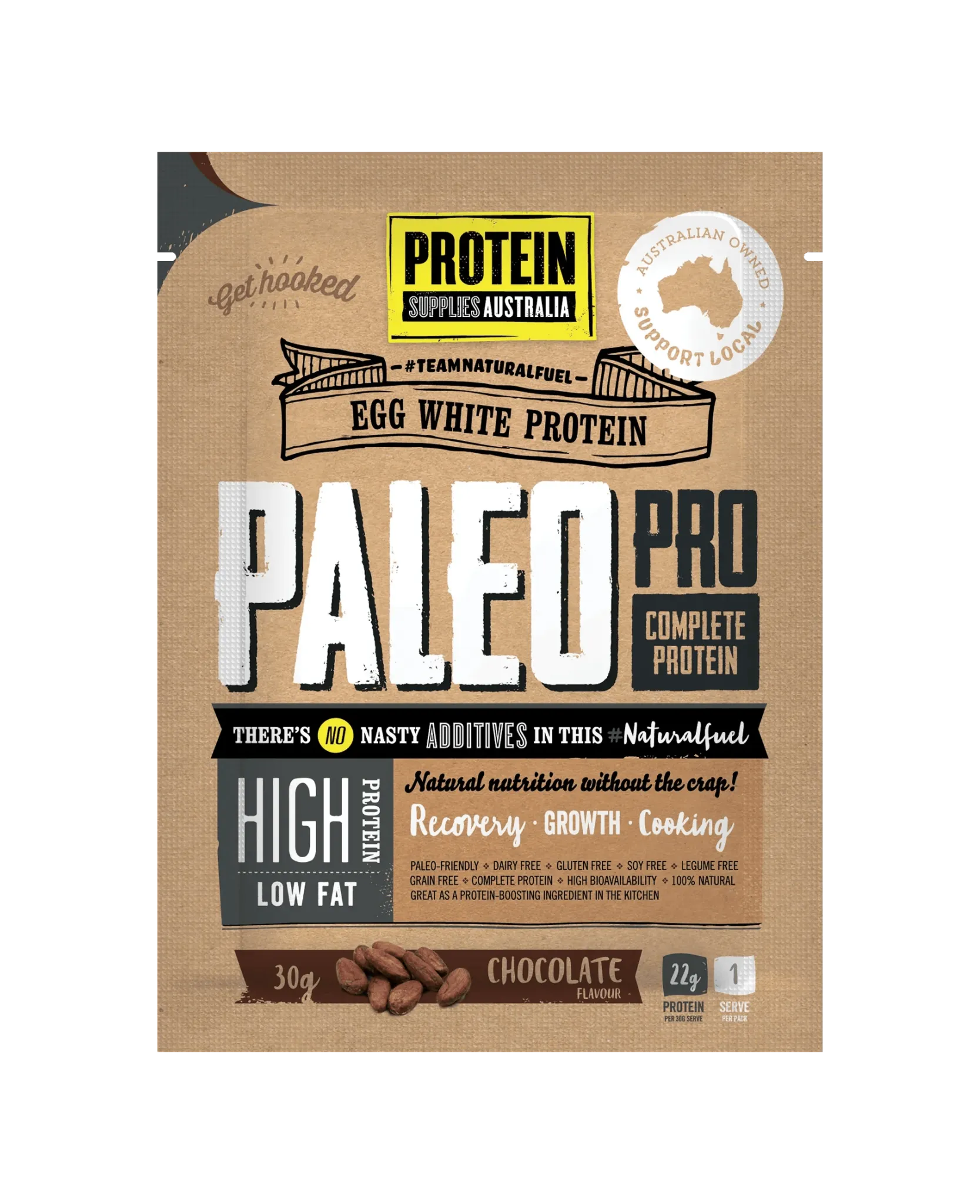 Paleo Pro Chocolate Egg White Protein - 900g - Best Before 26 Jan 25