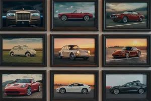 PCC Premium Framed Car Photography for Showroom Elegance, Set of 9