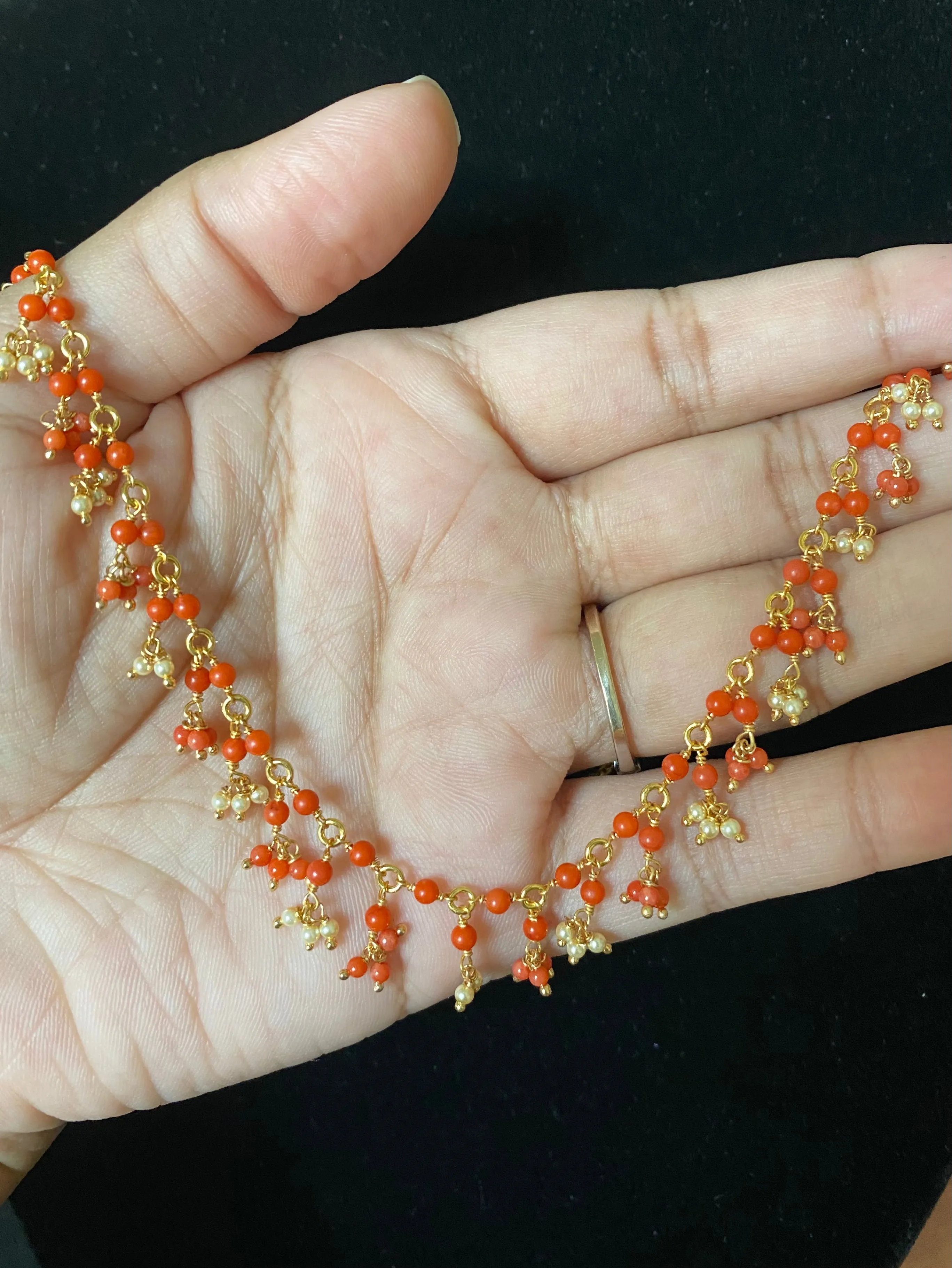 Pearl-Coral Delicate Necklace