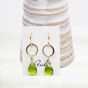 Peridot Ring Gold Earrings