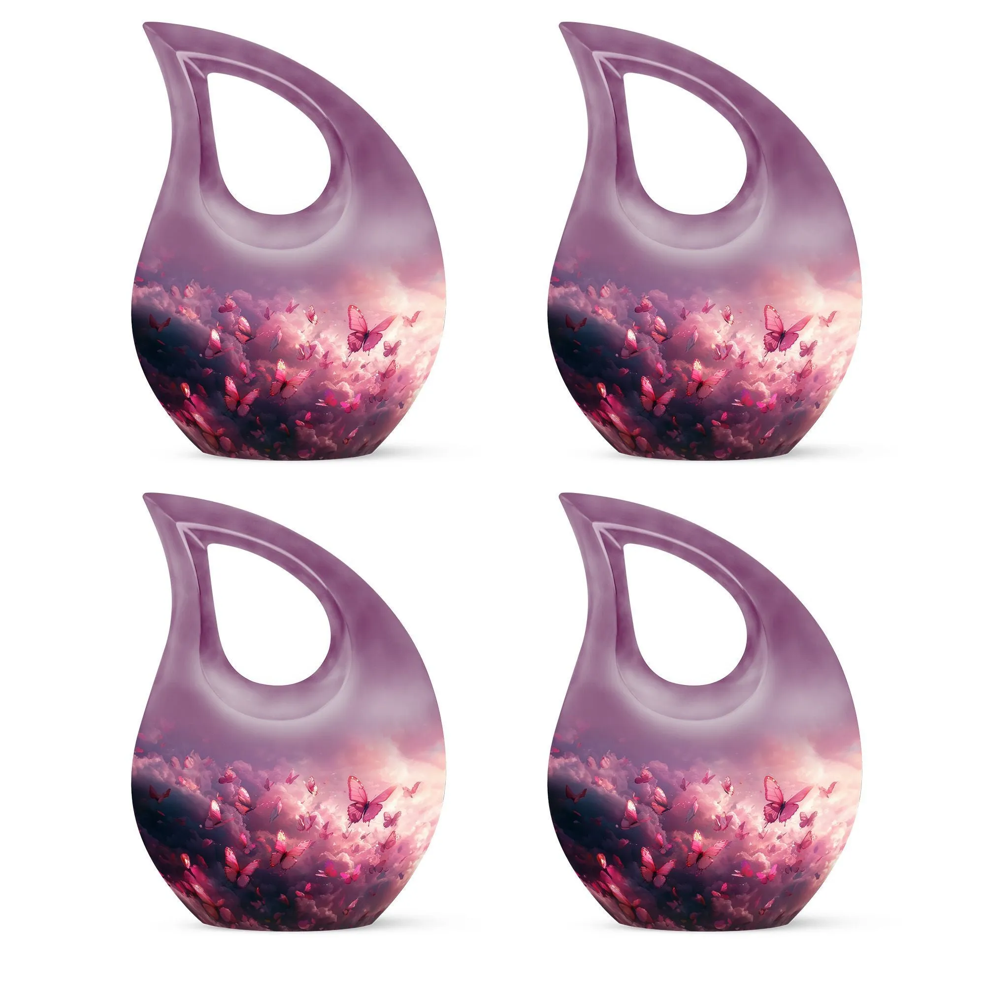 Pink Butterfly Memorial Urn Encompassing Subtle Grace
