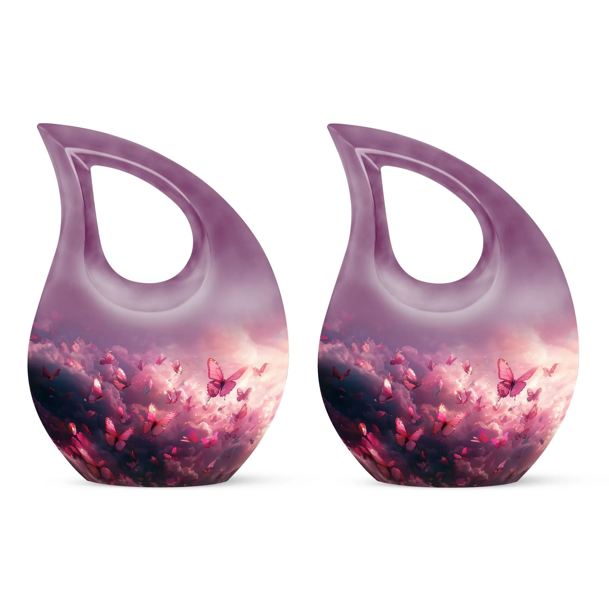 Pink Butterfly Memorial Urn Encompassing Subtle Grace