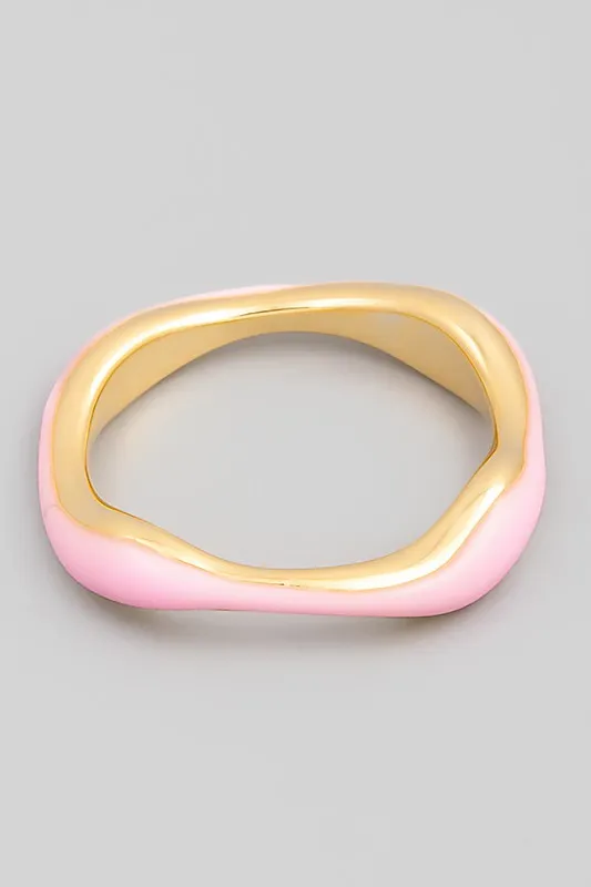 Pink Delicate Wave Fashion Ring (Size 6)