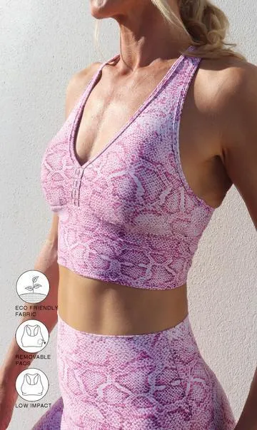 Pink Snake Eco Racer Back Bra