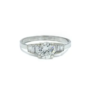 Platinum Vintage 1ct Transitional Diamond Ring