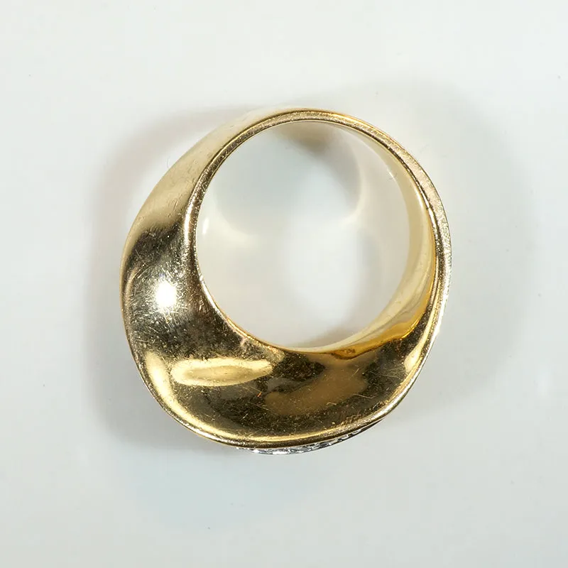 Playful Modernist Twist Band with Diamond Pavé