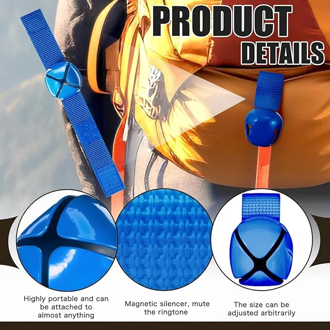 Poen 12 Pcs Bear Bell Set 6 Bear Bell with Magnetic Silencer 6 Loud Whistles for Dog Horse Survival Biking Camping Hiking Hunting Outdoors Sports