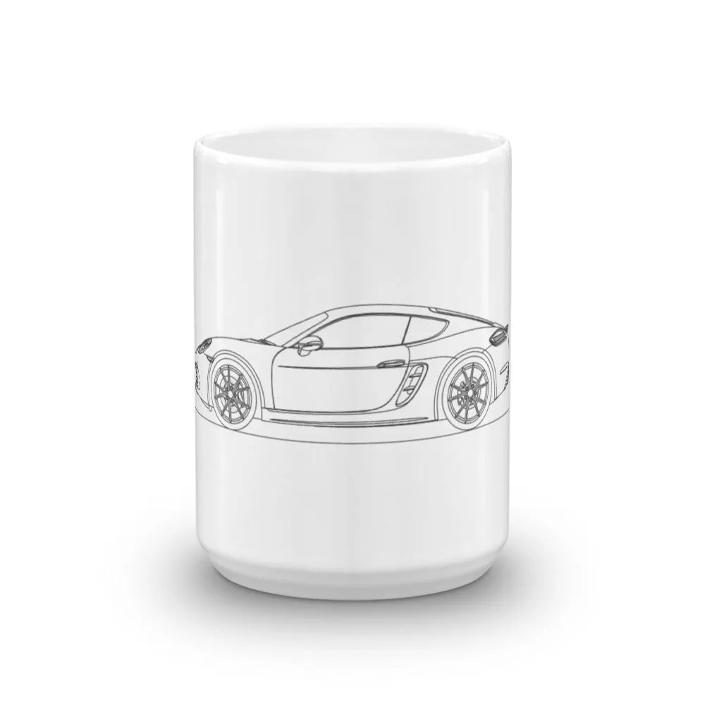 Porsche Cayman S 718 Outline Mug