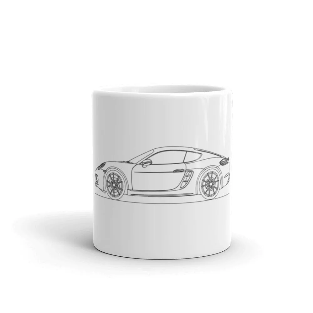 Porsche Cayman S 718 Outline Mug