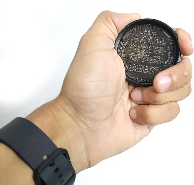 PORTHO Poem Compass| Black Antique Finish| Unique Message Print on top| Inside Poem Engraving by Robert Frost| Strong Leather Case| Unique Gift for Loved ones| Camping, Hiking