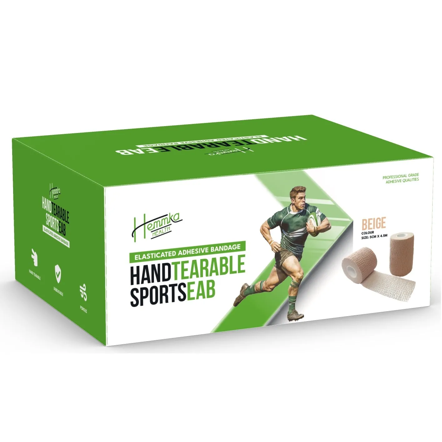 Premium Sports Tearable Tear Light Elastic Adhesive Bandage (EAB) - Professional Grade Beige