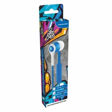 Pro Bass White Swagger Series-Loose Auxiliary earphone with Mic-PR-1006-WT