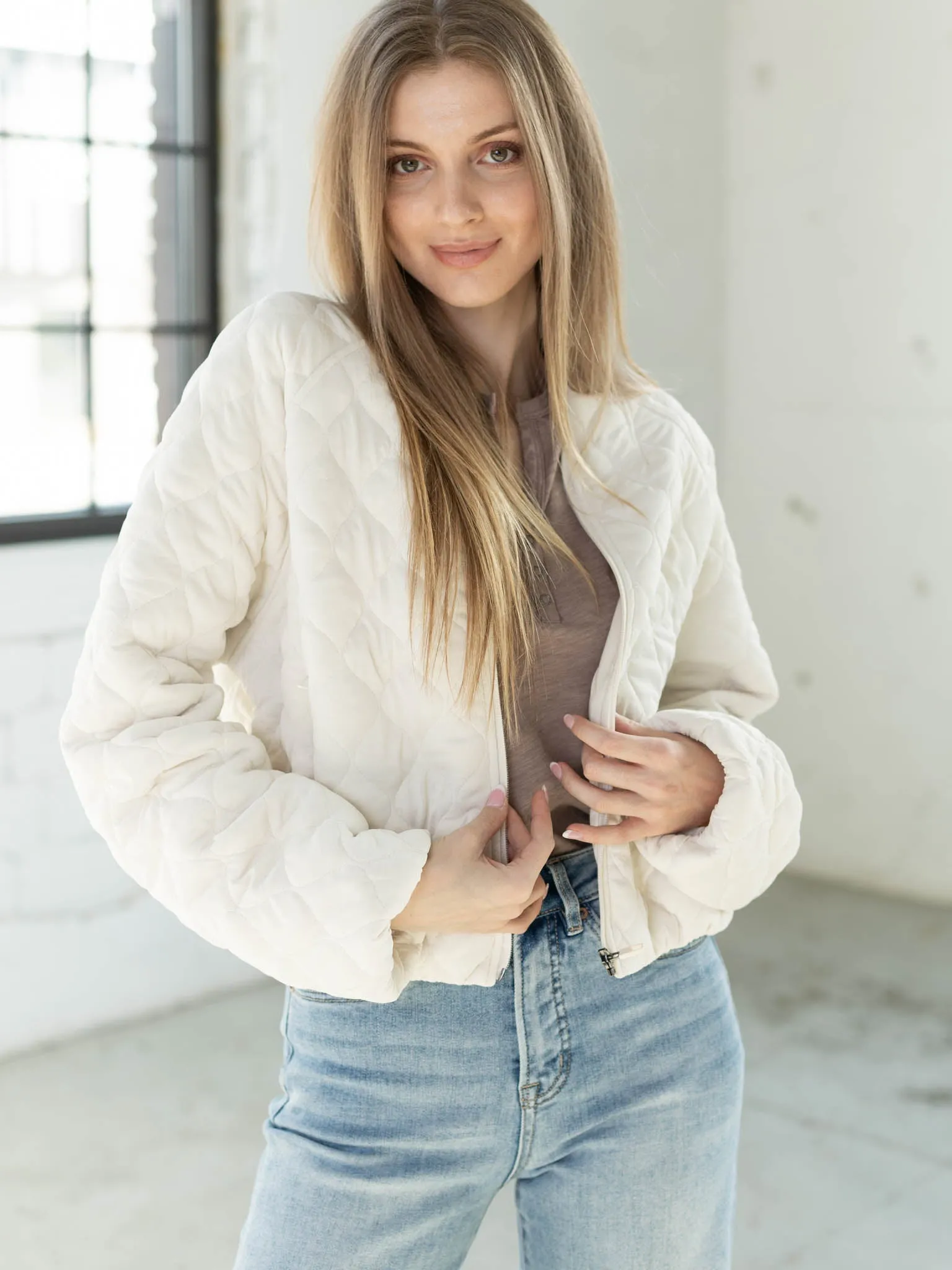 Quilted Bomber Jacket