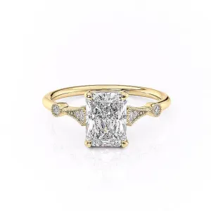 Radiant Cut Moissanite Vintage Design