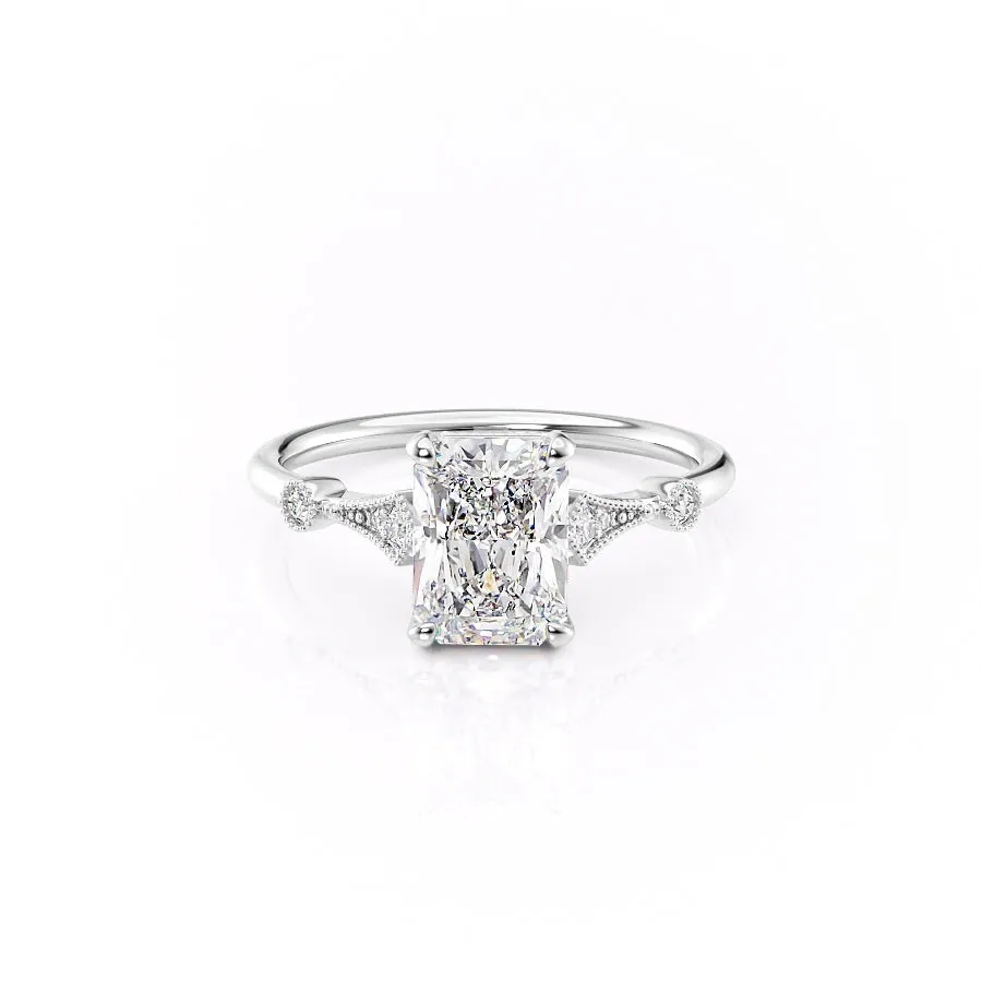 Radiant Cut Moissanite Vintage Design