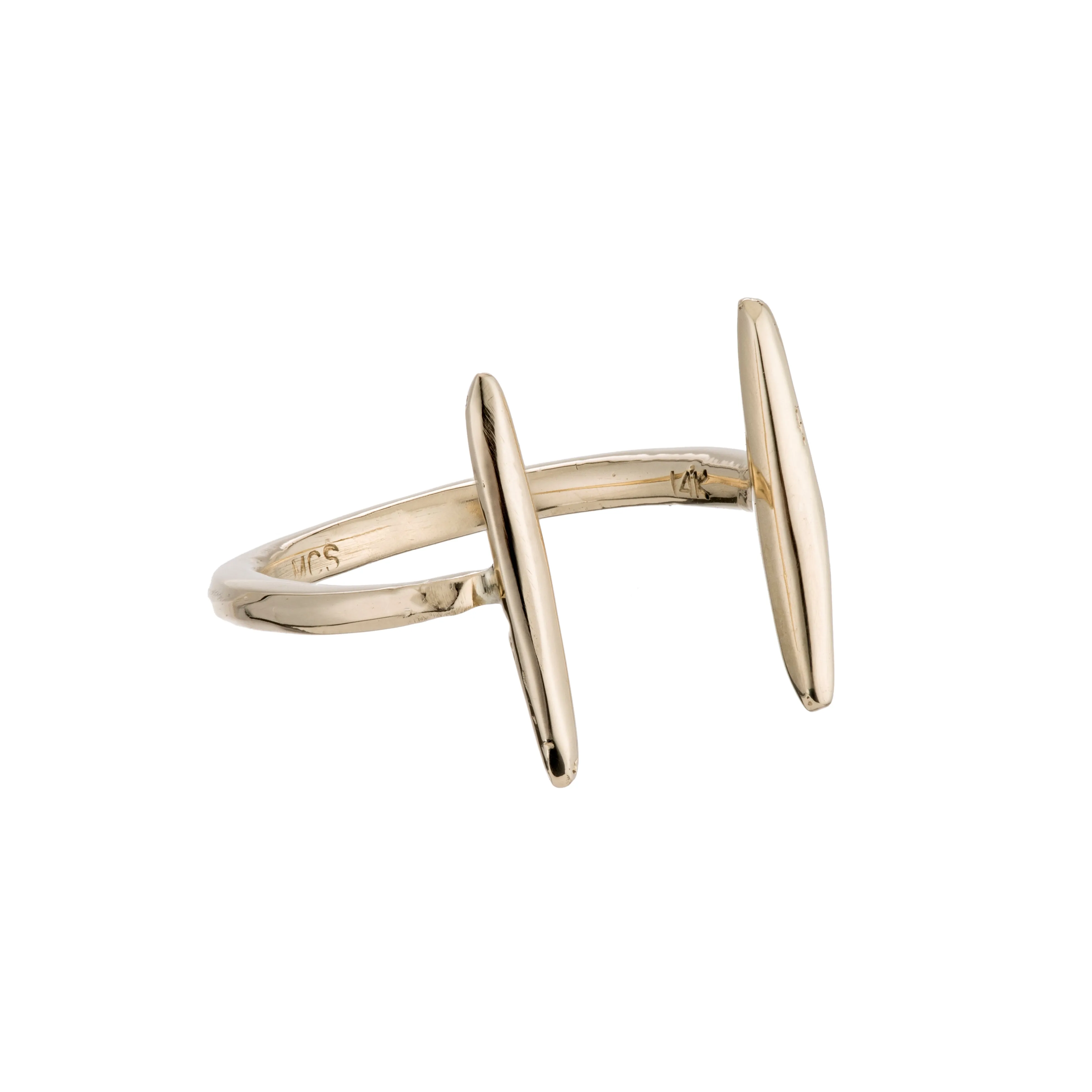Raw Double Bar Ring - Gold