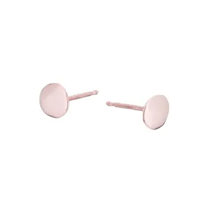 Raw Flat Disc Earrings - Rose Gold