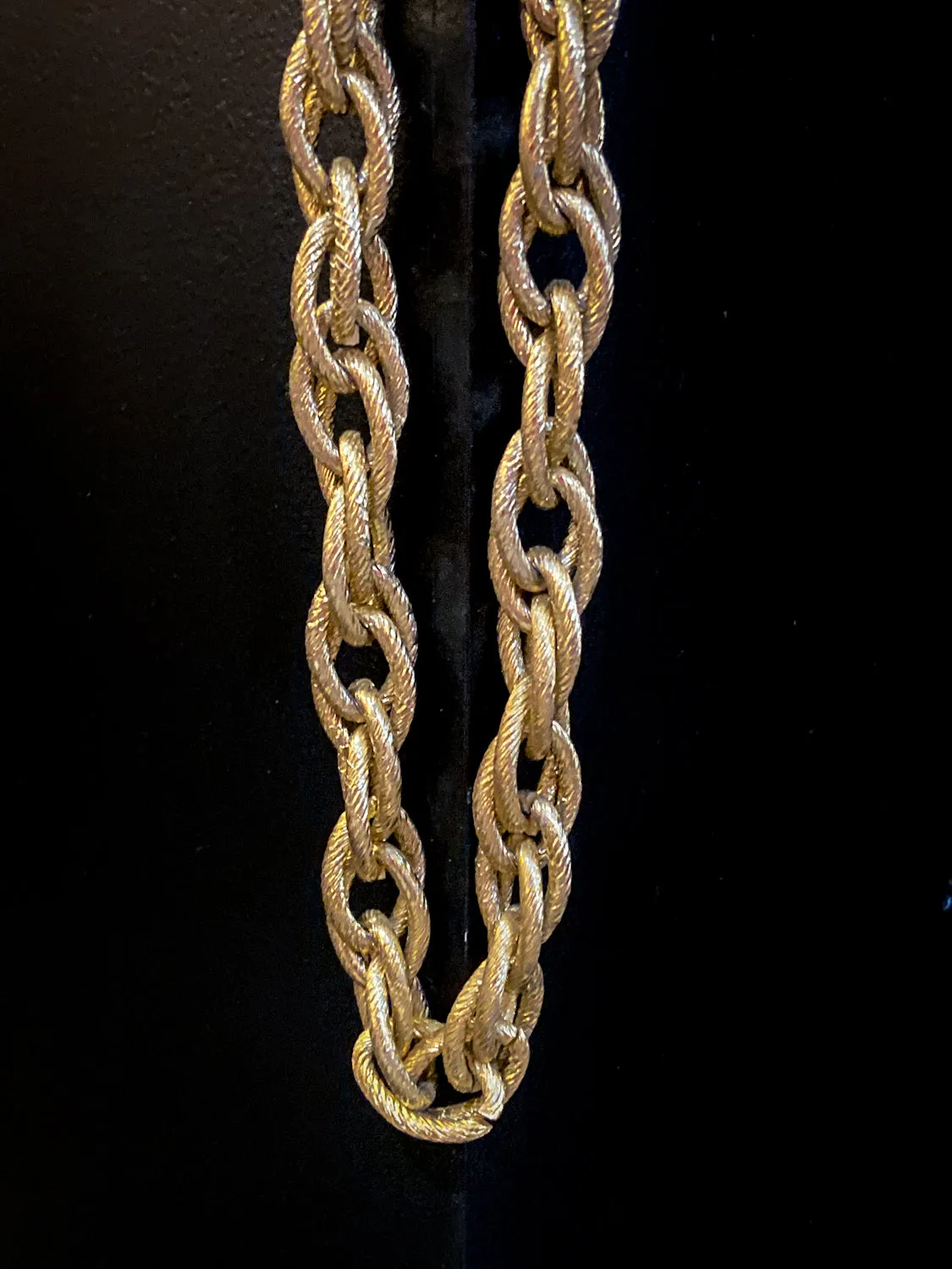 Red i Collection Vintage Repurposed Gold Silver Long Chain Necklace