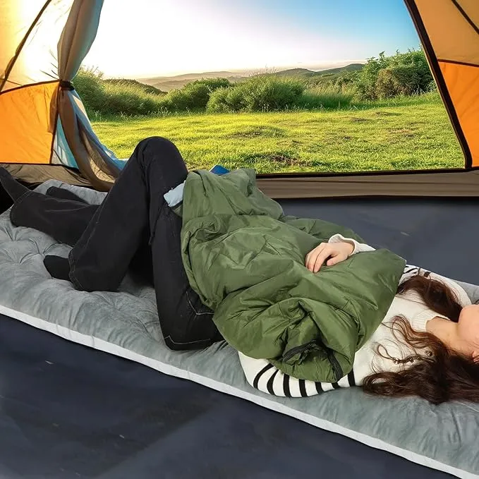 REDCAMP Folding Cot Pads for Sleeping Extra Thick, Soft Comfortable Velvet & Corduroy Cotton Camping Cot Mattress Pad for Backpacking Hiking, Black Blue Brown Grey 75x30 inches