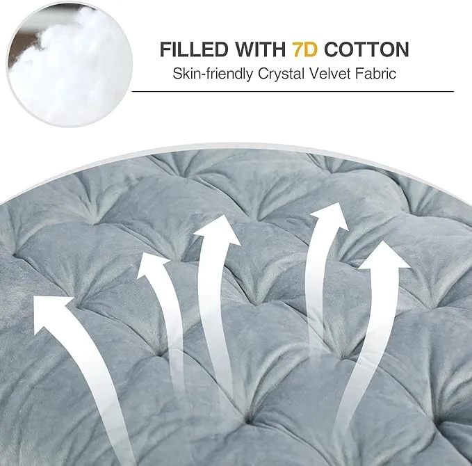 REDCAMP Folding Cot Pads for Sleeping Extra Thick, Soft Comfortable Velvet & Corduroy Cotton Camping Cot Mattress Pad for Backpacking Hiking, Black Blue Brown Grey 75x30 inches