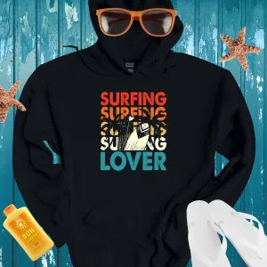 Retro Surfing Lover Hoodie With Vibrant Beach Design