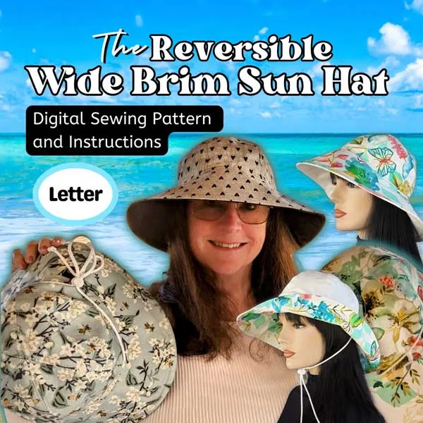 Reversible Wide Brim Sun Hat, sewing pattern and instructions, digital format