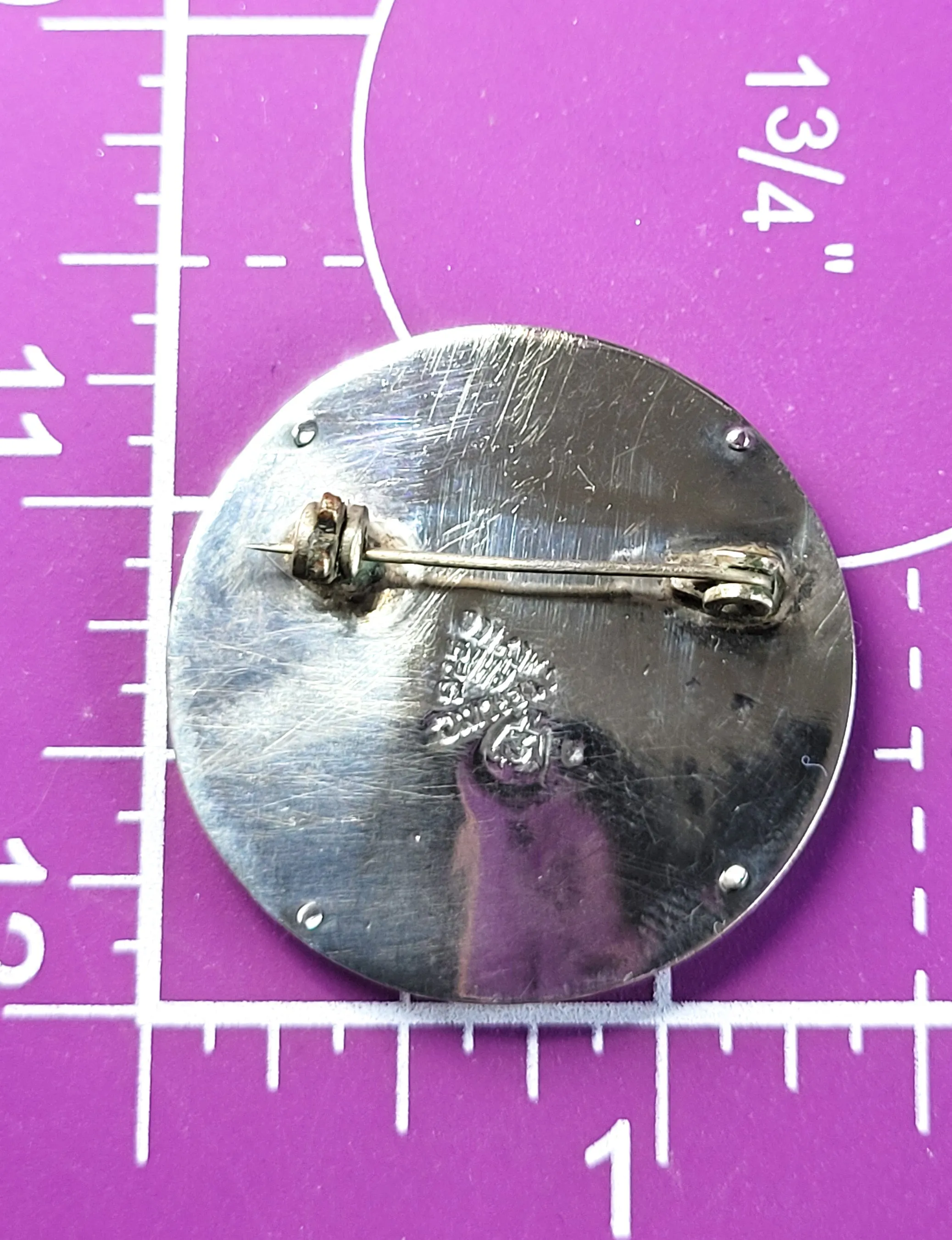 RHI Mayan Taxco Mexico sterling silver eagle mark vintage 1940's brooch pin 925
