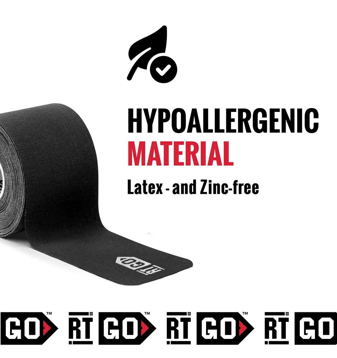 RockTape Go Pre-cut Standard Kinesiology Tape - 20 x 10" Strips - Beige