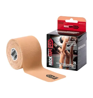 RockTape Go Pre-cut Standard Kinesiology Tape - 20 x 10" Strips - Beige